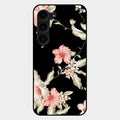 Retro Floral Glass Phone Case For Samsung Galaxy S23 Plus 5G