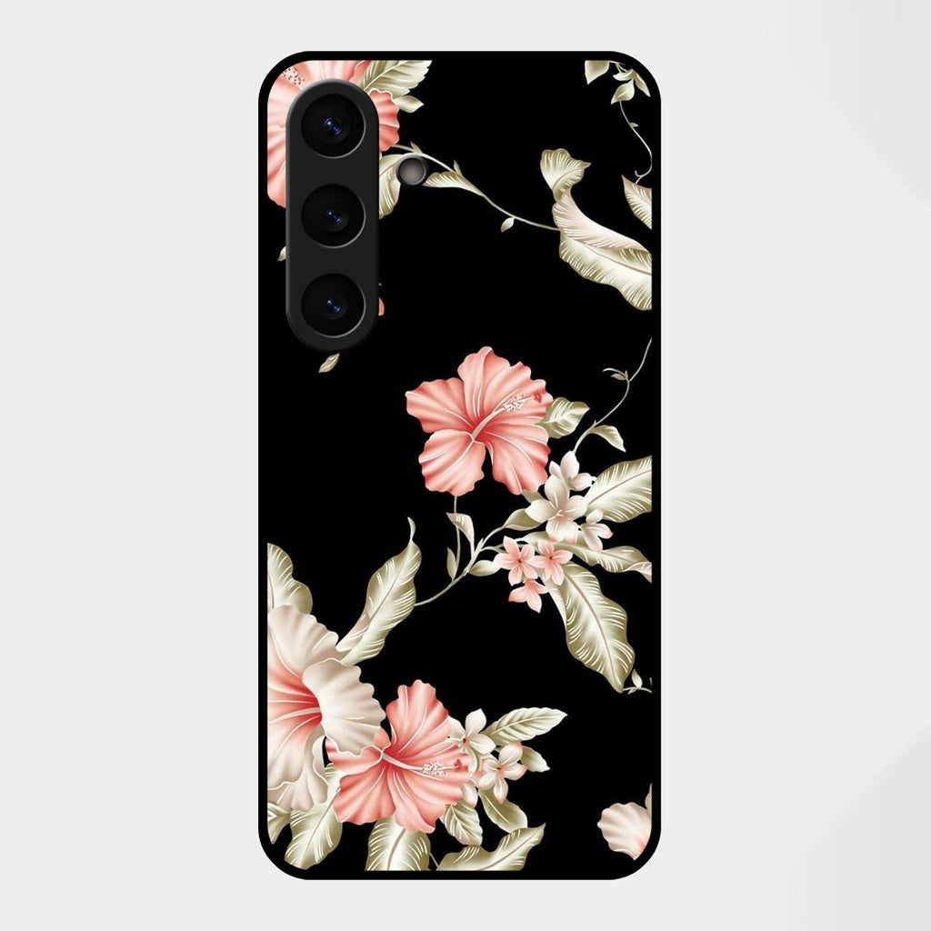 Retro Floral Glass Phone Case For Samsung Galaxy S25 FE 5G