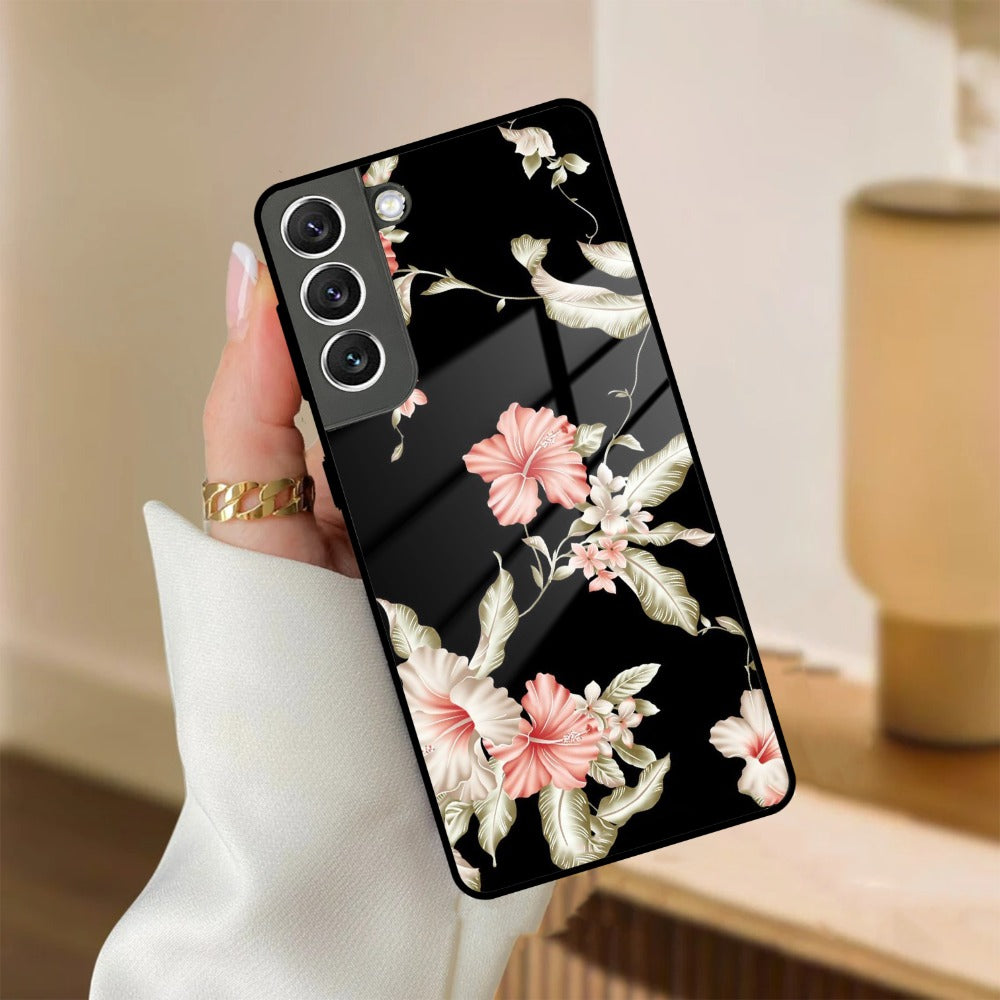 Retro Floral Glass Phone Case And Cover For Samsung