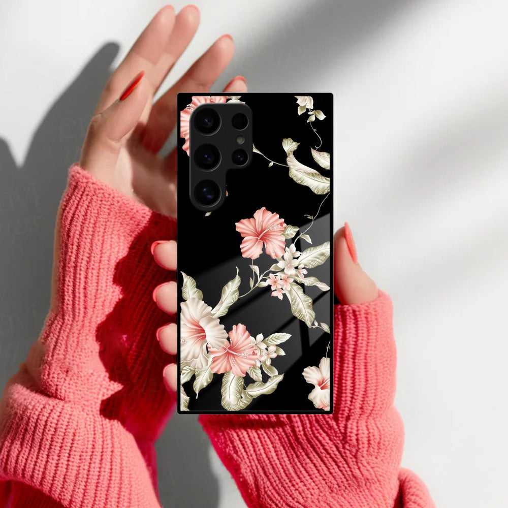 Retro Floral Glass Phone Case And Cover For Samsung