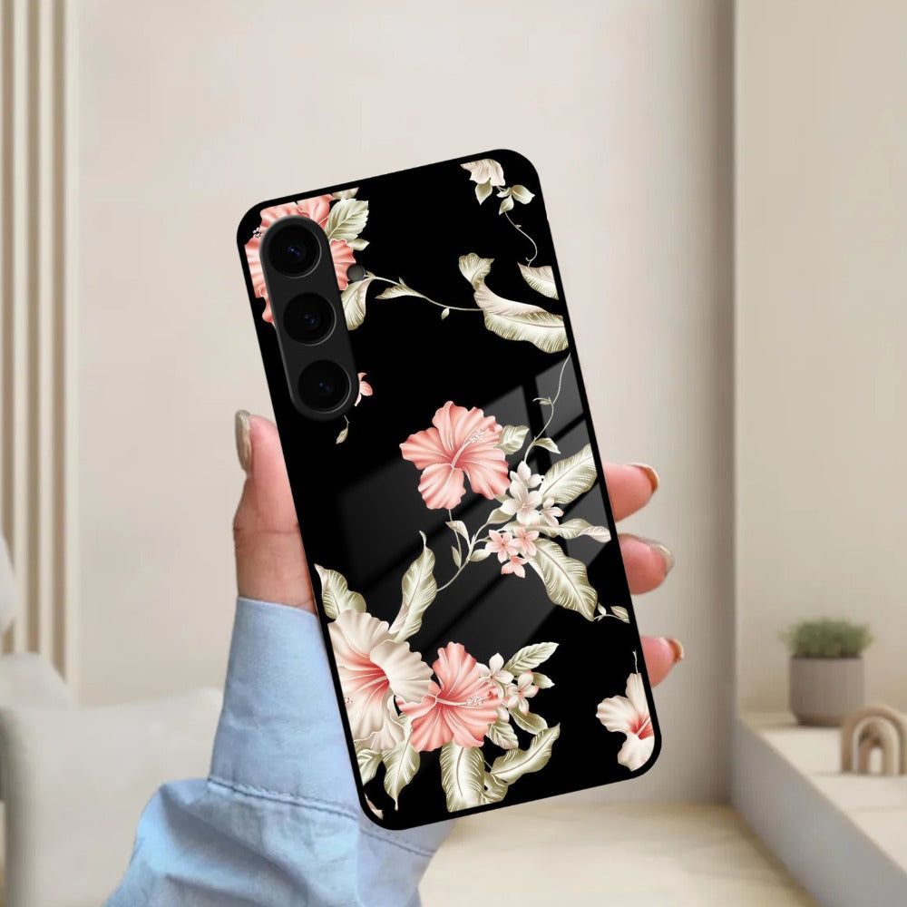 Retro Floral Glass Phone Case And Cover For Samsung