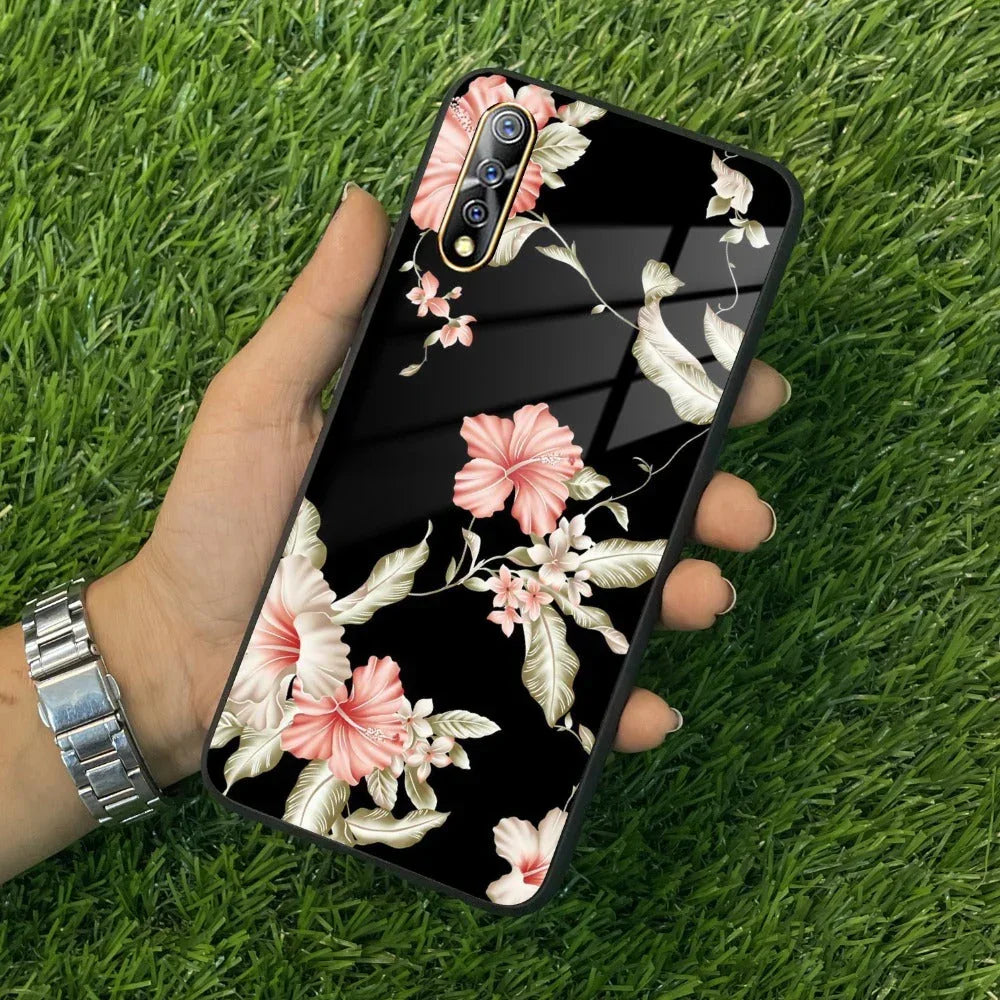 Retro Floral Glass Phone Case And Cover For iQOO - ShopOnCliQ