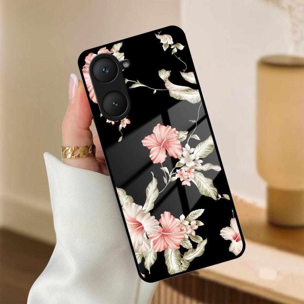 Retro Floral Glass Phone Case And Cover For iQOO - ShopOnCliQ