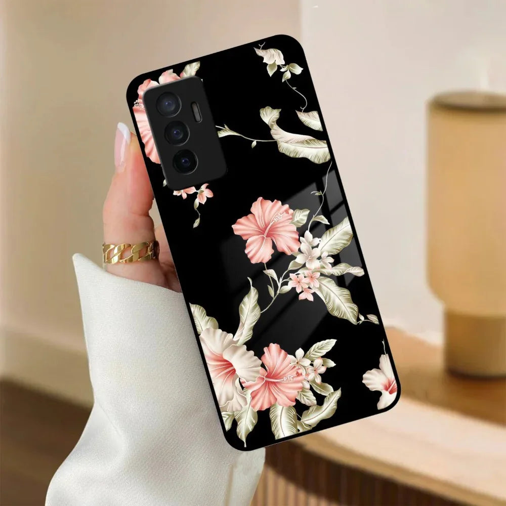 Retro Floral Glass Phone Case And Cover For Vivo - ShopOnCliQ
