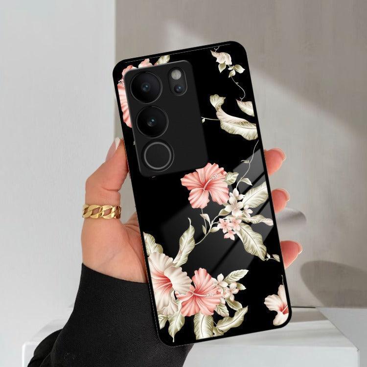 Retro Floral Glass Phone Case And Cover For Vivo - ShopOnCliQ