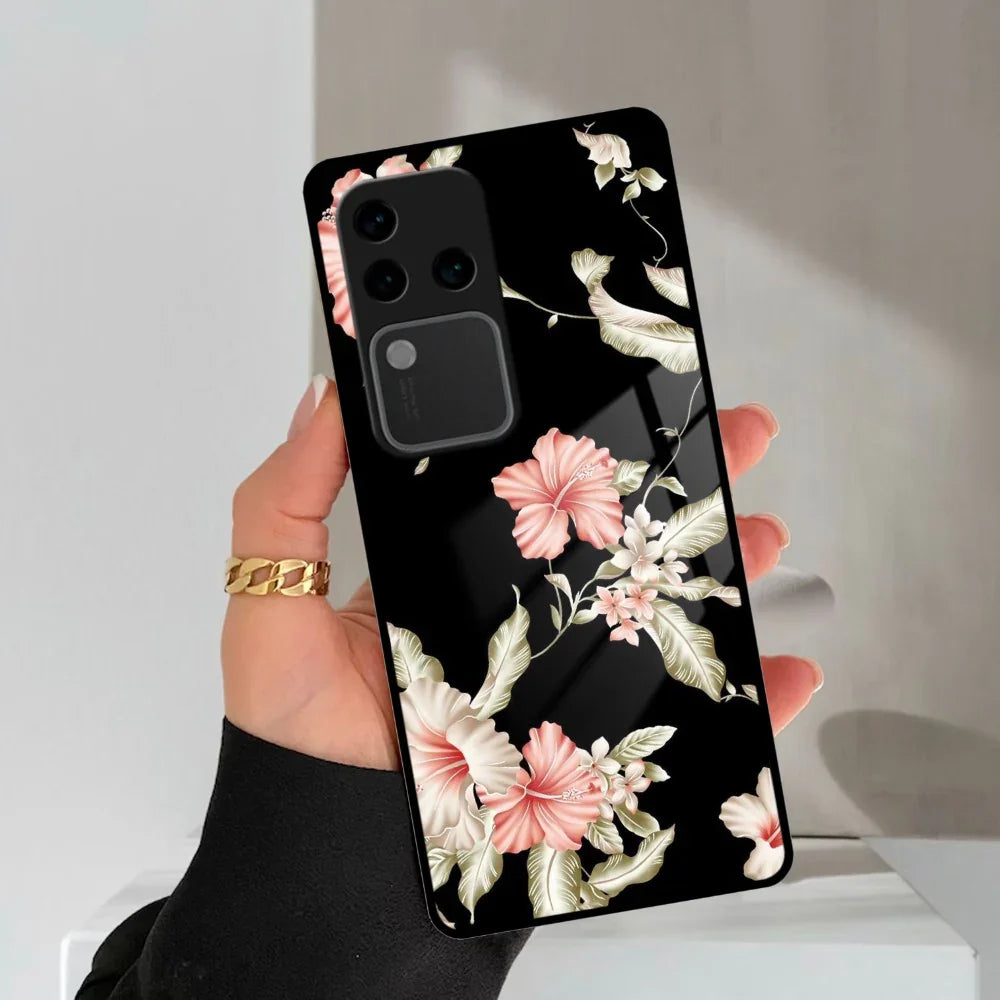 Retro Floral Glass Phone Case And Cover For Vivo - ShopOnCliQ