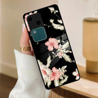 Retro Floral Glass Phone Case And Cover For iQOO - ShopOnCliQ