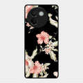 Retro Floral Glass Phone Case For Vivo V30E 5G