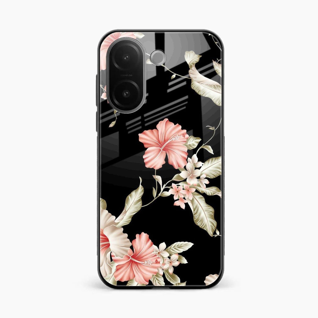 Retro Floral Glass Phone Case For Vivo V60e 5G
