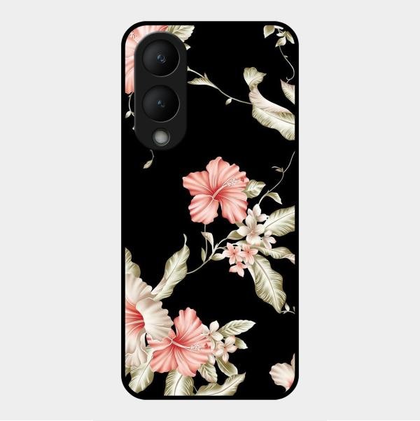 Retro Floral Glass Phone Case And For Vivo Y17S