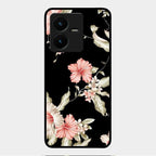 Retro Floral Glass Phone Case For Vivo Y22