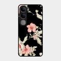 Retro Floral Glass Phone Case For Vivo Y300 5G