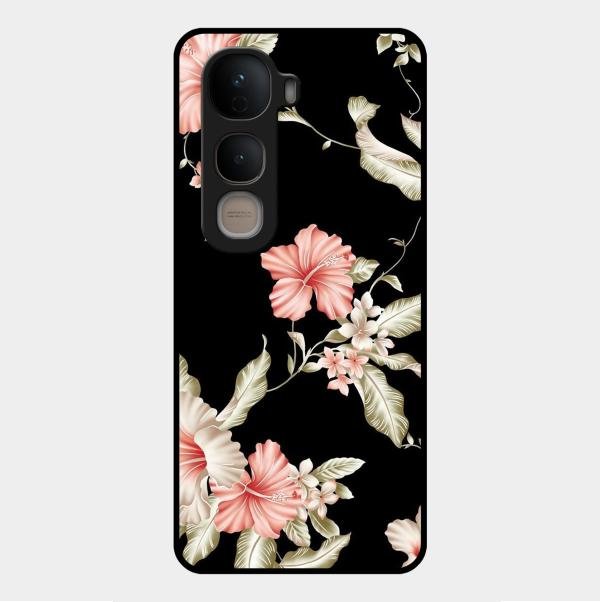 Retro Floral Glass Phone Case For Vivo Y400 5G