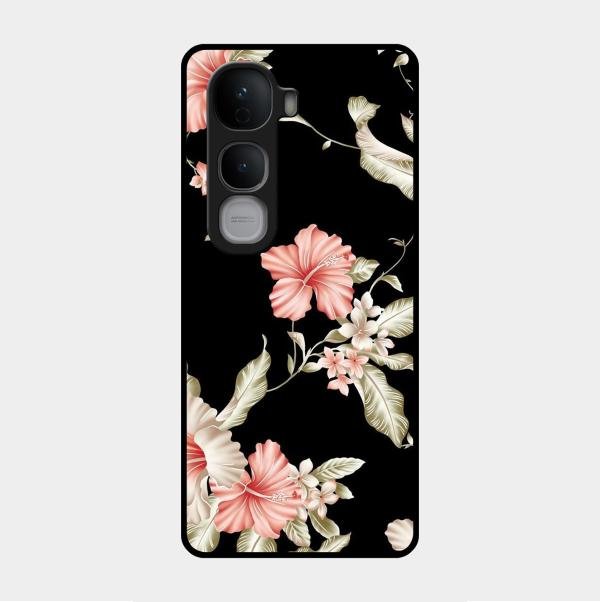 Retro Floral Glass Phone Case For Vivo Y400 Pro 5G