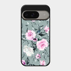 Retro Floral Glossy Glass Case Cover V2 For Google Pixel 9 5G