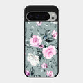Retro Floral Glossy Glass Case Cover V2 For Google Pixel 9 Pro Xl