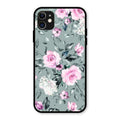 Retro Floral Glossy Glass Case Cover V2 For iPhone 11
