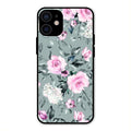 Retro Floral Glossy Glass Case Cover V2 For iPhone 12 mini
