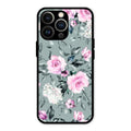Retro Floral Glossy Glass Case Cover V2 For iPhone 13 Pro