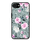 Retro Floral Glossy Glass Case Cover V2 For iPhone 17e