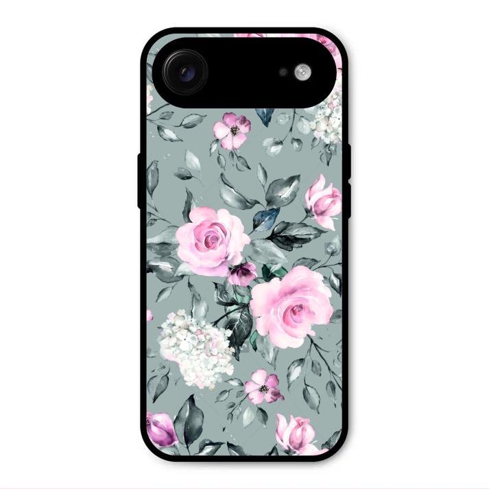 Retro Floral Glossy Glass Case Cover V2 For iPhone Air