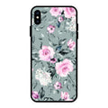 Retro Floral Glossy Glass Case Cover V2 For iPhone XS Max