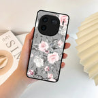 Retro Floral Glossy Glass Case Cover V2 For Vivo - ShopOnCliQ