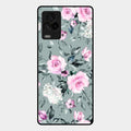 Retro Floral Glossy Glass Case Cover V2 For Iqoo 7 Legend 5G