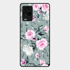 Retro Floral Glossy Glass Case Cover V2 For Iqoo 7 Legend 5G