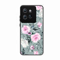 Retro Floral Glossy Glass Case Cover V2 For Motorola Edge 50 Neo