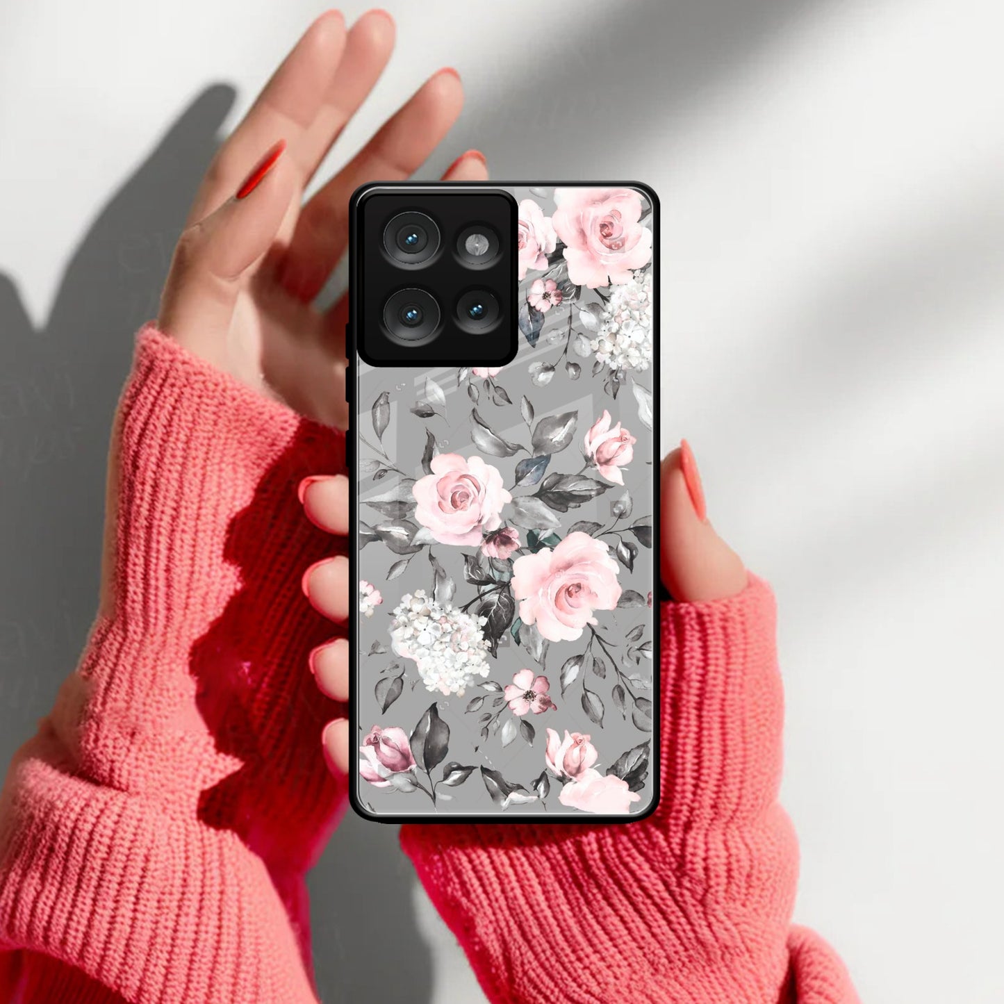 Retro Floral Glossy Glass Case Cover V2 For Motorola