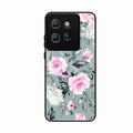 Retro Floral Glossy Glass Case Cover V2 For Motorola Edge 50