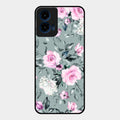 Retro Floral Glossy Glass Case Cover V2 For Motorola G45 5G