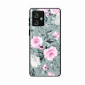 Retro Floral Glossy Glass Case Cover V2 For Motorola G64 5G