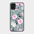 Retro Floral Glossy Glass Case Cover V2 For Nothing Phone 1