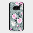 Retro Floral Glossy Glass Case Cover V2 For Nothing Phone 2A 5G