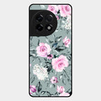 Retro Floral Glossy Glass Case Cover V2 For Oneplus 11R 5G