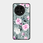 Retro Floral Glossy Glass Case Cover V2 For Oneplus 13R 5G