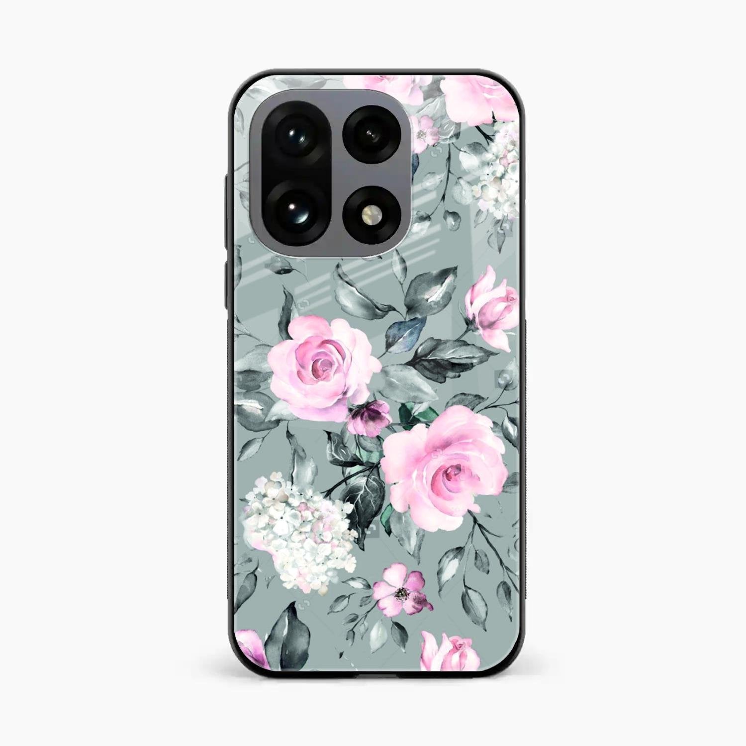 Retro Floral Glossy Glass Case Cover V2 For OnePlus 15 5G