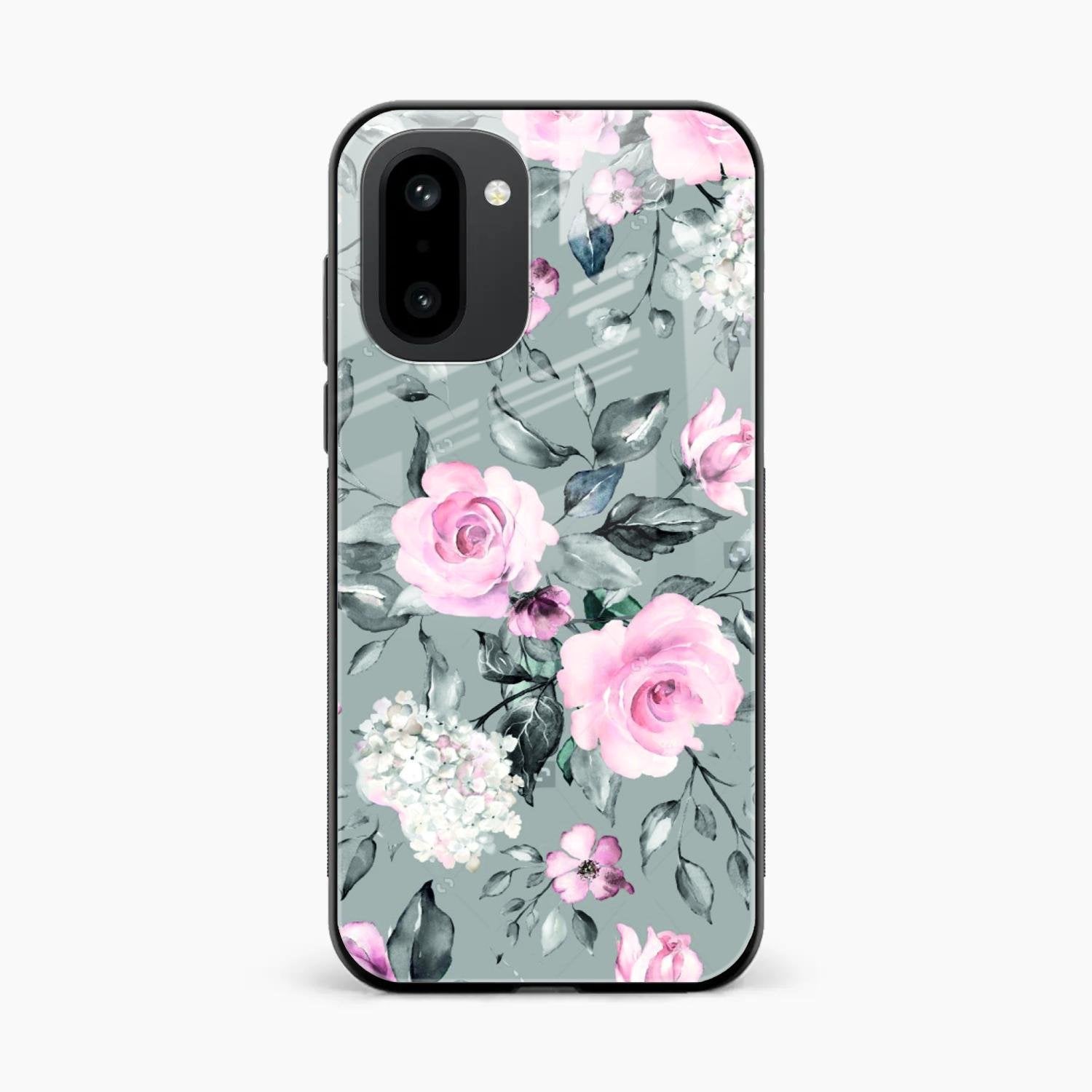 Retro Floral Glossy Glass Case Cover V2 For OnePlus 15R 5G