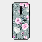 Retro Floral Glossy Glass Case Cover V2 For Oneplus 7 Pro