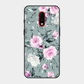Retro Floral Glossy Glass Case Cover V2 For Oneplus 7