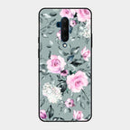 Retro Floral Glossy Glass Case Cover V2 For Oneplus 7T Pro