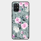 Retro Floral Glossy Glass Case Cover V2 For Oneplus 8T