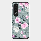 Retro Floral Glossy Glass Case Cover V2 For Oneplus Nord Ce 4 5G