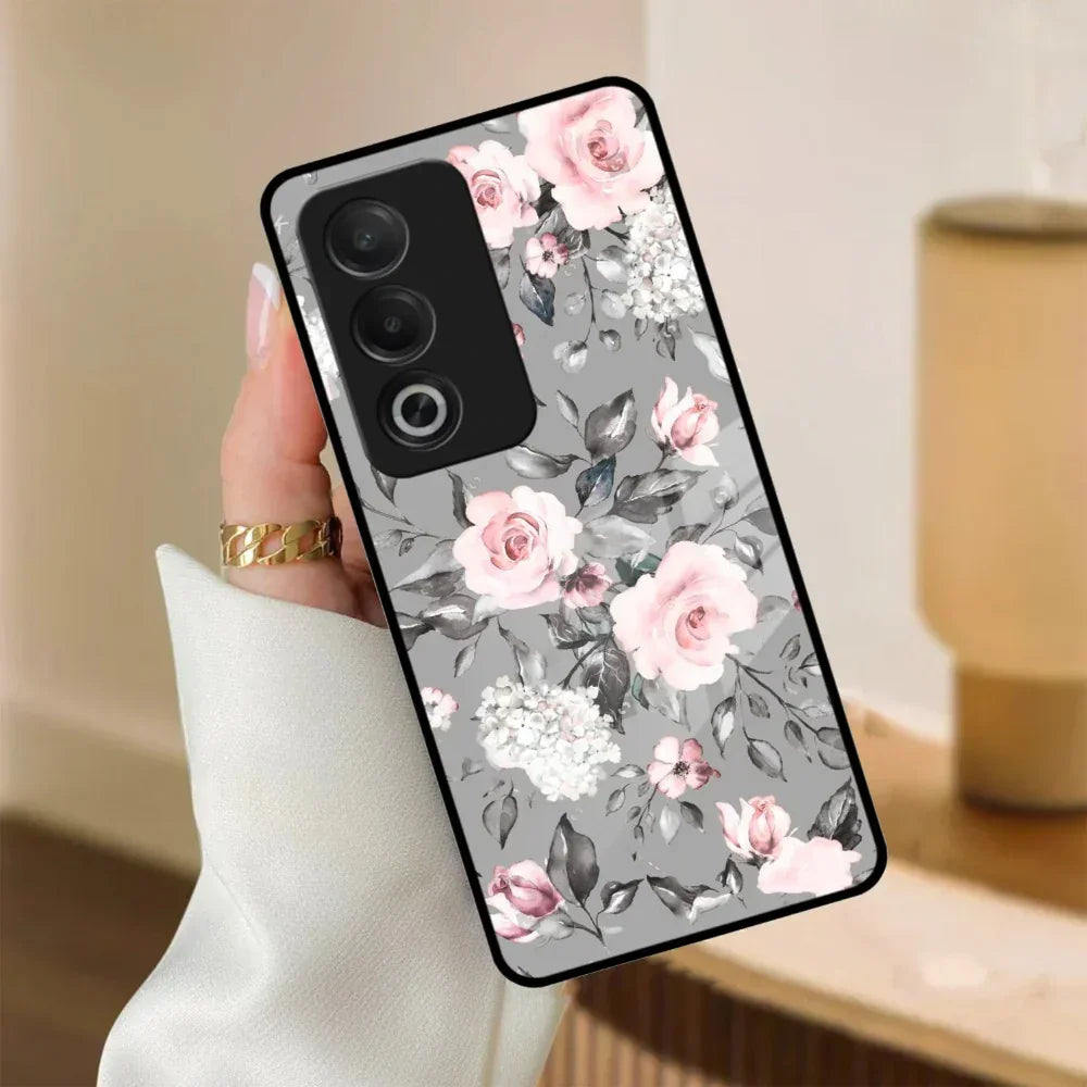 Retro Floral Glossy Glass Case Cover V2 For Oppo - ShopOnCliQ