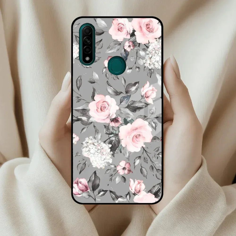 Retro Floral Glossy Glass Case Cover V2 For Oppo - ShopOnCliQ