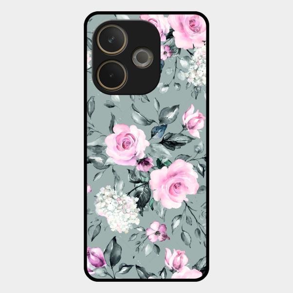 Retro Floral Glossy Glass Case Cover V2 For Oppo A5 Pro 5G