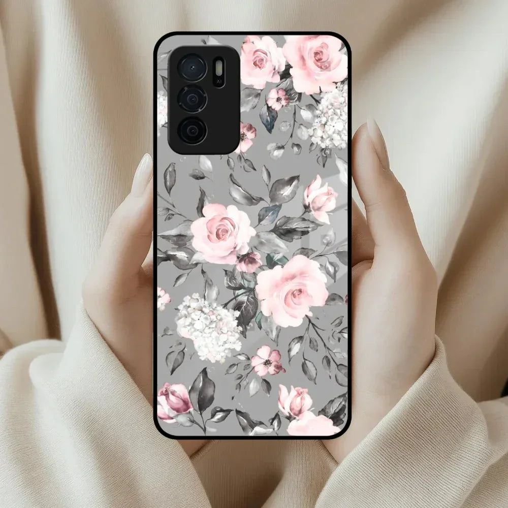 Retro Floral Glossy Glass Case Cover V2 For Oppo - ShopOnCliQ