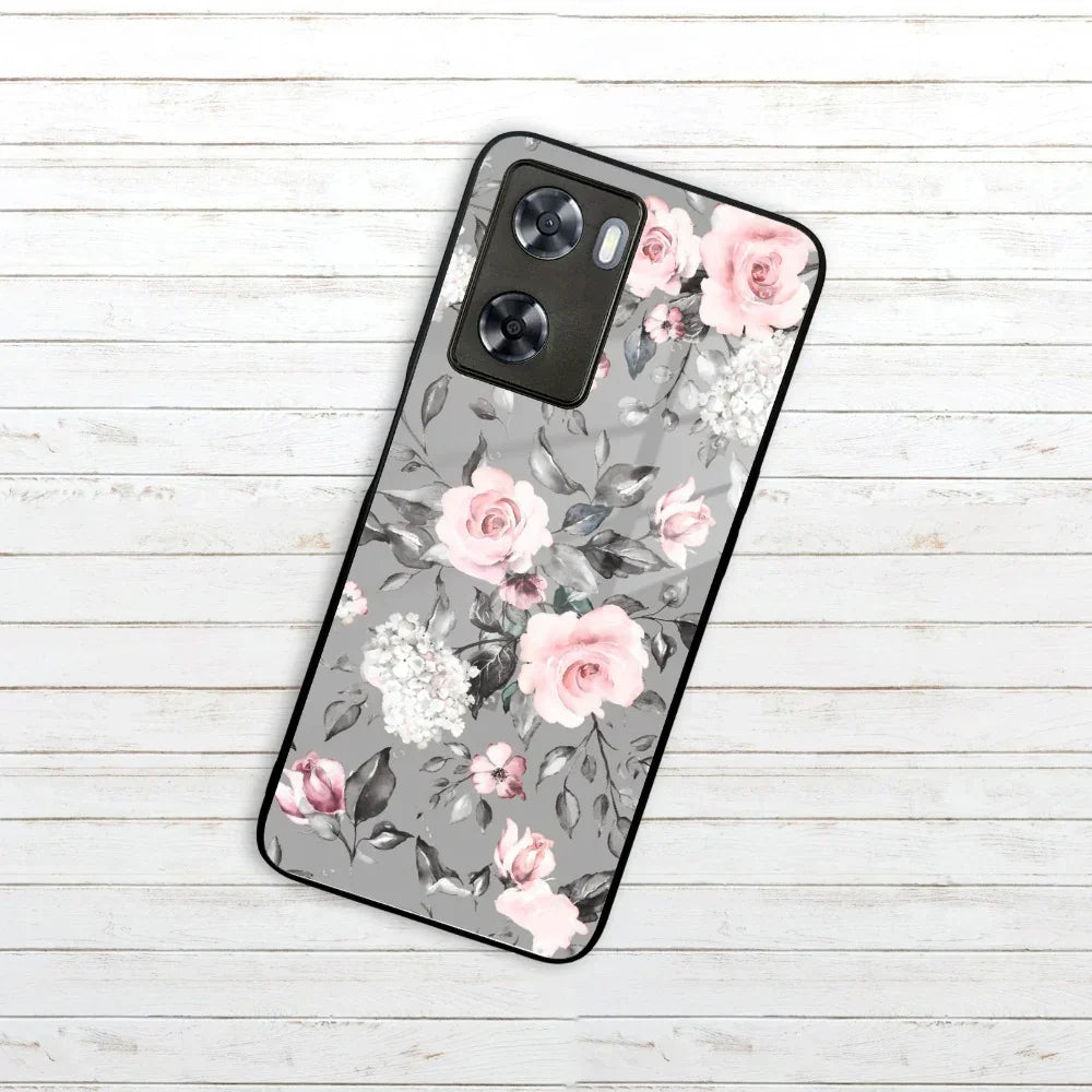 Retro Floral Glossy Glass Case Cover V2 For Oppo - ShopOnCliQ